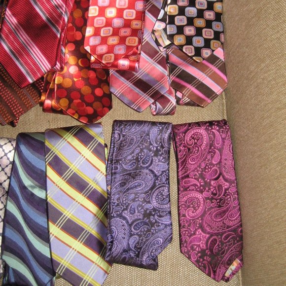 ❤️25 LOT TED BAKER Neckties Ties Paisley Stripe Polka Dot Retro Collector Lot - Picture 2 of 14